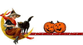 ANIMATED TRANSPARENT HALLOWEEN WITCH RIDING BROOMSTICK CAT PUMPKINS DIVIDER photo 2rff3ae.gif