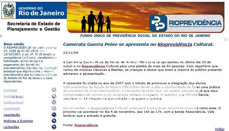 Concerto da Camerata Guerra -Peixe no Rio Previdência