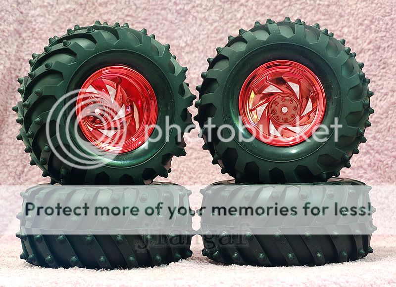 4x RC 1/10 Monster Bigfoot Car Truck Wheel,Tyre TIRE Red 7Y8  